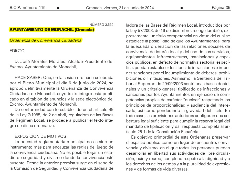 portada ordenaza convivencia