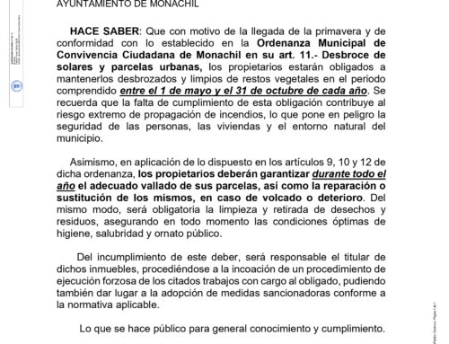 BANDO. Desbroce de solares y parcelas urbanas.