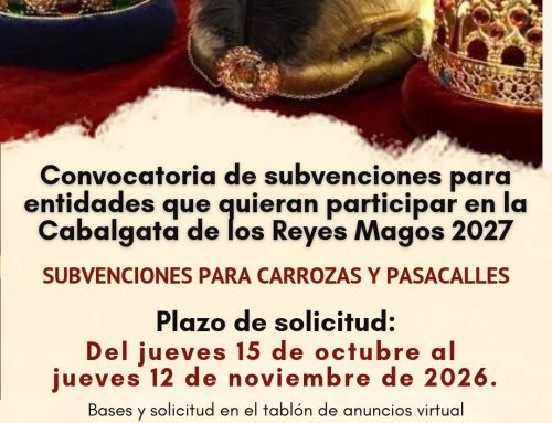 SUBVENCIONES PARA LA ELABORACIÓN DE CARROZAS Y PARTICIPACIÓN EN LA CABALGATA DE REYES 2027